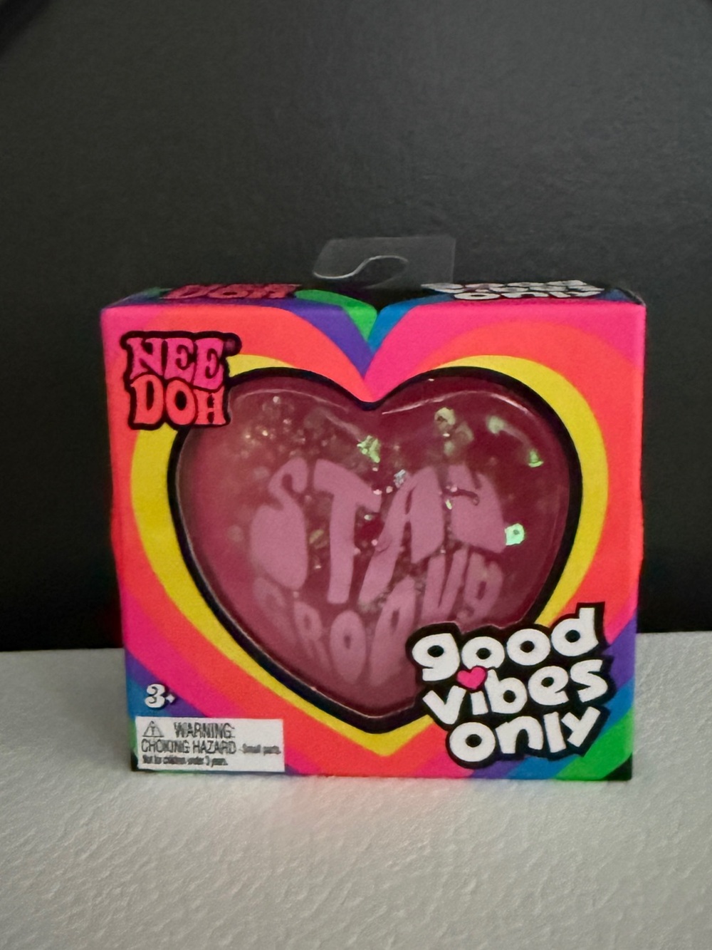 NeeDoh Good Vibes Only Heart Stress Ball - Purple